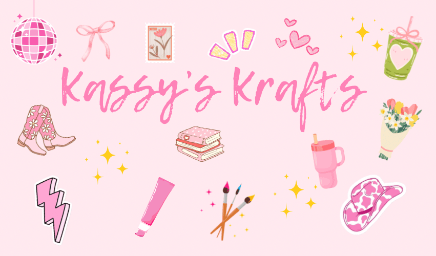 Kassy's Krafts custom hand-painted banner showcasing colorful personalized design work